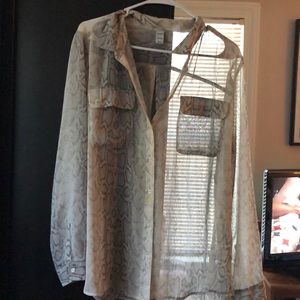 COPY - Old Navy snakeskin longsleeve blouse